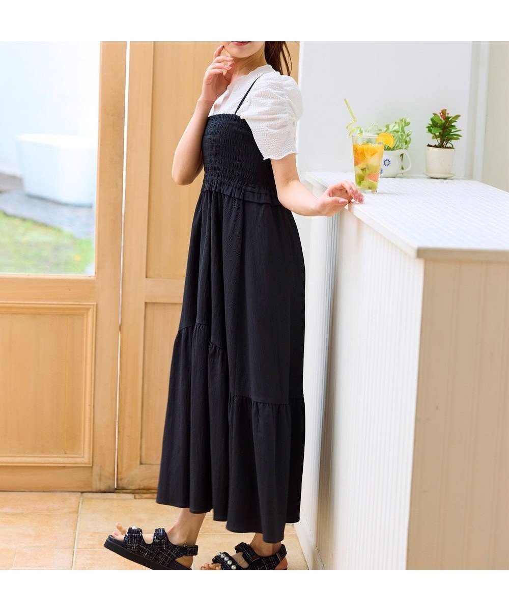 【フェルゥ/Feroux】の【洗える】シャーリングデザイン 3wayキャミドレス 人気、トレンドファッション・服の通販 founy(ファニー) 　ファッション　Fashion　レディースファッション　Ladies' Fashion Online　ワンピース　Dress　ドレス　Party Dresses　インナー　Inner　春　Spring　洗える　Washable　カーディガン　Cardigan　シャーリング　Shirring　テクスチャー　Texture　フィット　Fit　フェミニン　Feminine　ラップ　Wrap　ロング　Long　S/S・春夏　Ss・Spring/Summer　夏　Summer　エレガント 上品　Elegant　 other-1|ID: prp329100004503779 ipo3291000000032249344