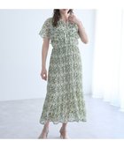 【イェッカ ヴェッカ/YECCA VECCA】のボタニカルフラワー柄プリーツワンピース Green|ID: prp329100004503829 ipo3291000000031828617