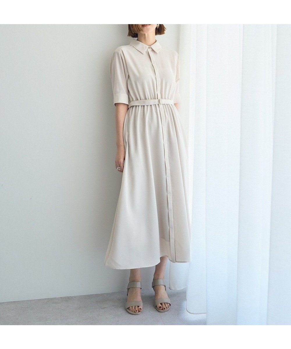 【イェッカ ヴェッカ/YECCA VECCA】のベルト付きシャツワンピース インテリア・キッズ・メンズ・レディースファッション・服の通販 founy(ファニー) 　ファッション　Fashion　レディースファッション　WOMEN　ワンピース　Dress　シャツワンピース　Shirt Dresses　ベルト　Belts　おすすめ　Recommend　ポケット　Pocket　メタル　Metal　エレガント 上品　Elegant　夏　Summer　春　Spring　S/S・春夏　Ss・Spring/Summer　Light Beige|ID: prp329100004503834 ipo3291000000031828683