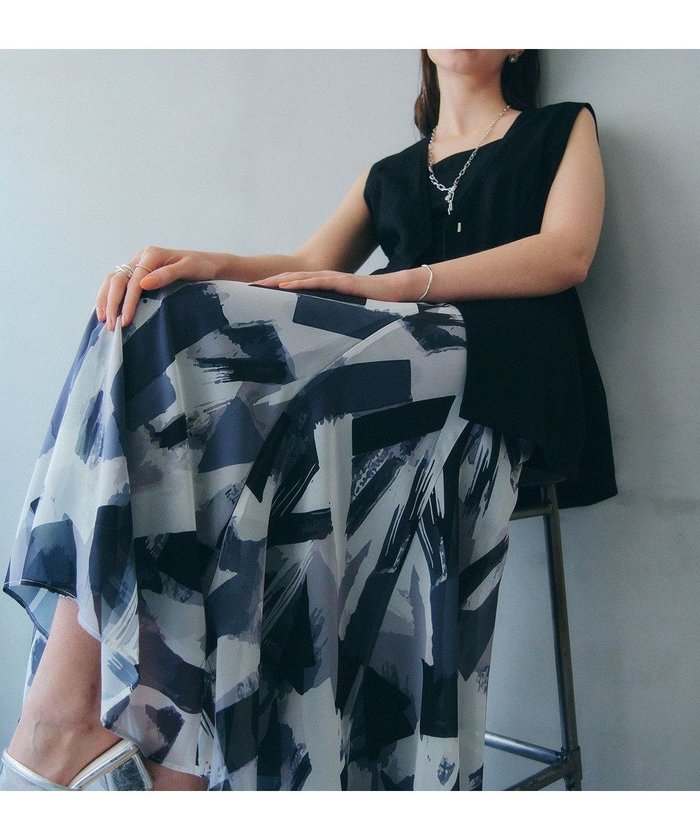 【イェッカ ヴェッカ/YECCA VECCA】の幾何学柄シアーロングスカート インテリア・キッズ・メンズ・レディースファッション・服の通販 founy(ファニー) https://founy.com/ ファッション Fashion レディースファッション WOMEN スカート Skirt ロングスカート Long Skirt エレガント 上品 Elegant シフォン Chiffon フレア Flare ポケット Pocket 再入荷 Restock/Back In Stock/Re Arrival 夏 Summer 春 Spring S/S・春夏 Ss・Spring/Summer |ID: prp329100004503845 ipo3291000000031828725