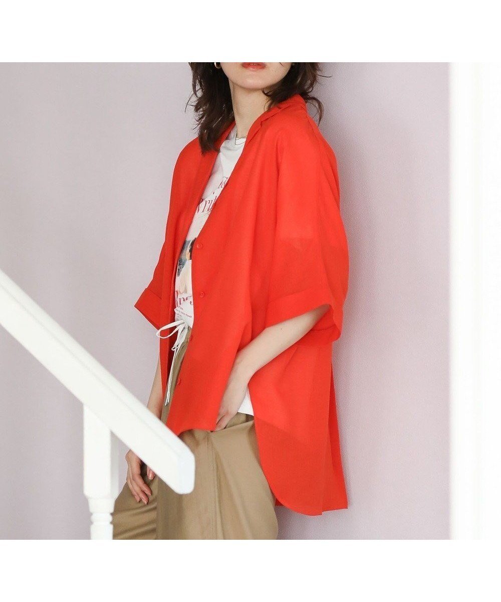 【グリーンパークス/Green Parks】の開襟シアージャケット風シャツ インテリア・キッズ・メンズ・レディースファッション・服の通販 founy(ファニー) 　ファッション　Fashion　レディースファッション　Fashion for Women　アウター　Coat / Outerwear Collection　レディースジャケット・軽アウター　Jackets　おすすめ　Recommended / Our Picks　サマー　Summer, Summer Style　トレンド　Trend, Trending Now　ボックス　Boxy, Box Shape　ポケット　Pocket, Pocket Detail　夏　Summer　春　Spring　S/S・春夏　SS, Spring/Summer, Warm Season　Red|ID: prp329100004503856 ipo3291000000032332962