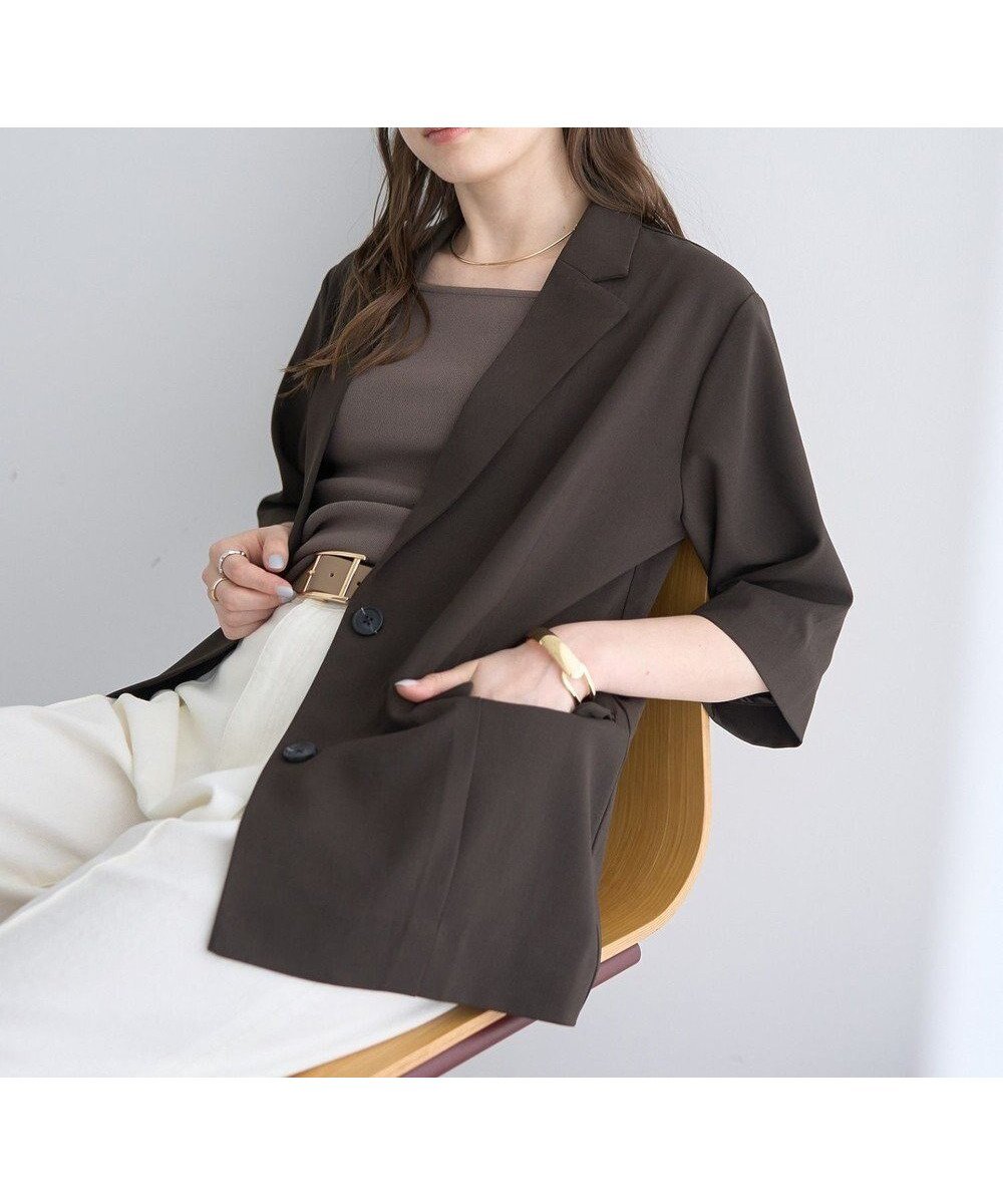 【イェッカ ヴェッカ/YECCA VECCA】のハーフスリーブジャケット インテリア・キッズ・メンズ・レディースファッション・服の通販 founy(ファニー) 　ファッション　Fashion　レディースファッション　Ladies' Fashion Online　アウター　Coat Outerwear　ジャケット　Jackets　テーラードジャケット　Tailored Jackets　おすすめ　Recommend　ジャケット　Jacket　デニム　Denim　トレンド　Trend　ベーシック　Basic　ポケット　Pocket　リラックス　Relax　夏　Summer　春　Spring　S/S・春夏　Ss・Spring/Summer　Charcoal Gray|ID: prp329100004503860 ipo3291000000032662879