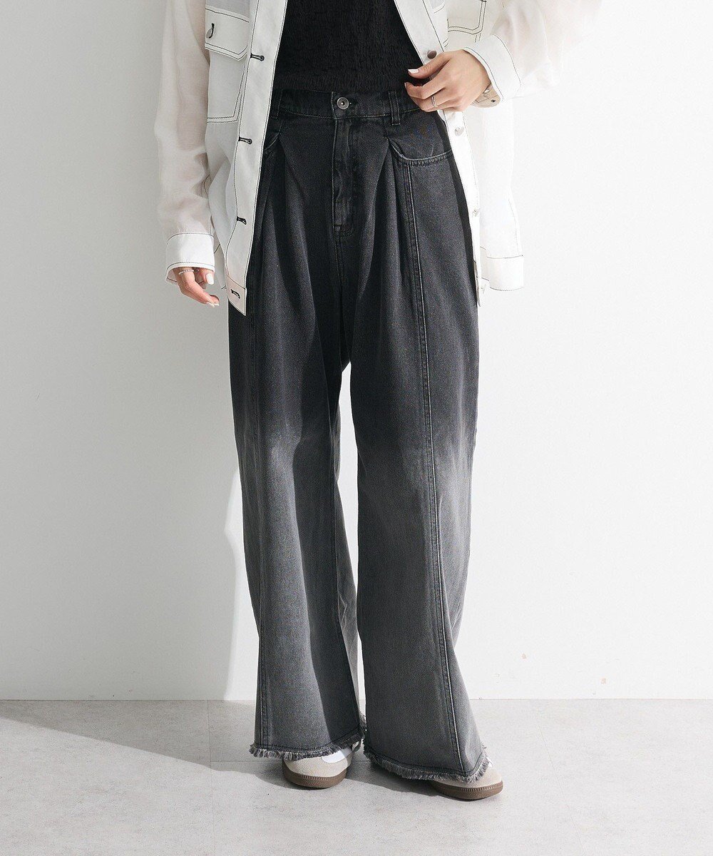 【グリーンパークス/Green Parks】の・SUGAR SPOON グラデーションワイドデニ 人気、トレンドファッション・服の通販 founy(ファニー) 　ファッション　Fashion　レディースファッション　WOMEN　パンツ　Pants　デニムパンツ　Denim Pants　おすすめ　Recommend　グラデーション　Gradation　スマート　Smart　デニム　Denim　フリンジ　Fringe　ヘムライン　Hemline　ポケット　Pocket　ワイド　Wide　ヴィンテージ　Vintage　夏　Summer　春　Spring　S/S・春夏　Ss・Spring/Summer　 other-1|ID: prp329100004503871 ipo3291000000031785196