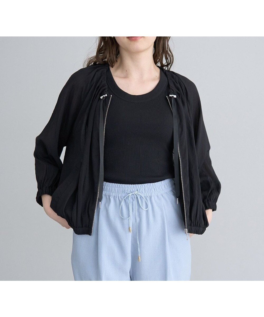 【イェッカ ヴェッカ/YECCA VECCA】のシアーギャザーブルゾン インテリア・キッズ・メンズ・レディースファッション・服の通販 founy(ファニー) 　ファッション　Fashion　レディースファッション　WOMEN　アウター　Coat Outerwear　ジャケット　Jackets　ブルゾン　Blouson/Jackets　エアリー　Airy　ギャザー　Gather　シアー　Sheer　ジャケット　Jacket　フォルム　Form　ブルゾン　Blouson　ポケット　Pocket　夏　Summer　春　Spring　S/S・春夏　Ss・Spring/Summer　Black|ID: prp329100004503879 ipo3291000000031785265