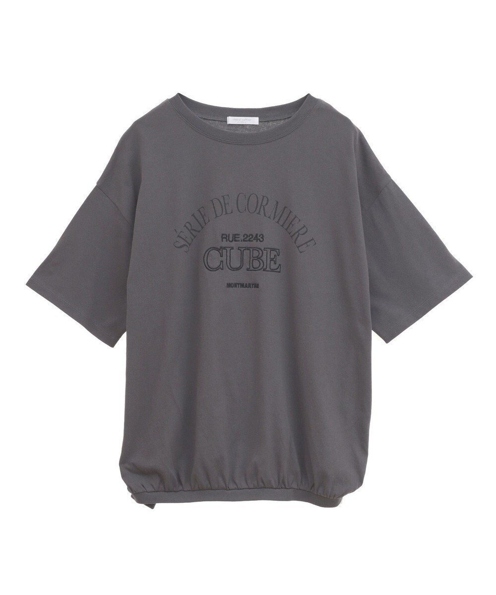 【グリーンパークス/Green Parks】の刺繍ロゴチュニック インテリア・キッズ・メンズ・レディースファッション・服の通販 founy(ファニー) 　ファッション　Fashion　レディースファッション　WOMEN　ワンピース　Dress　チュニック　Tunic　おすすめ　Recommend　ギャザー　Gather　チュニック　Tunic　フェミニン　Feminine　プリント　Print　ポケット　Pocket　夏　Summer　春　Spring　S/S・春夏　Ss・Spring/Summer　Charcoal Gray|ID: prp329100004503883 ipo3291000000031785312