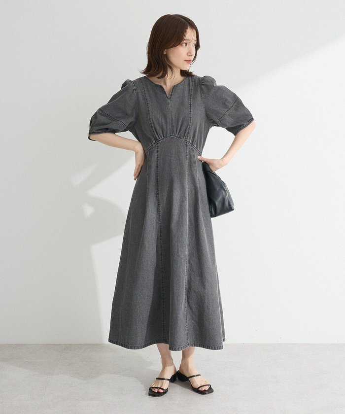 【グリーンパークス/Green Parks】の・ELENCARE DUE デニム5分袖ワンピース インテリア・キッズ・メンズ・レディースファッション・服の通販 founy(ファニー) https://founy.com/ ファッション Fashion レディースファッション Fashion for Women ワンピース Dresses デニム Denim, Jeans Material パターン Pattern, Design Print フレア Flare, Flared ポケット Pocket, Pocket Detail 再入荷 Restock / Back in Stock 夏 Summer 春 Spring S/S・春夏 SS, Spring/Summer, Warm Season |ID: prp329100004503895 ipo3291000000031785418