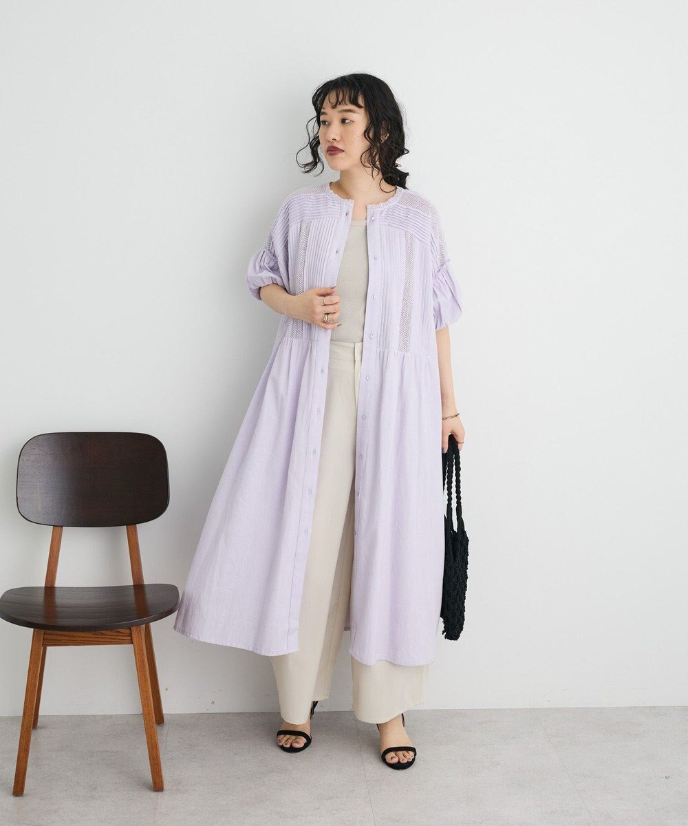 【クラフトスタンダードブティック/CRAFT STANDARD BOUTIQUE】のクロッシェレースピンタックワンピース インテリア・キッズ・メンズ・レディースファッション・服の通販 founy(ファニー) 　ファッション　Fashion　レディースファッション　WOMEN　ワンピース　Dress　インド　India　春　Spring　ドロップ　Drop　フェミニン　Feminine　フォルム　Form　ボトム　Bottom　ポケット　Pocket　レース　Race　ワイド　Wide　S/S・春夏　Ss・Spring/Summer　おすすめ　Recommend　夏　Summer　2025年　2025　2025春夏・S/S　Ss,Spring/Summer,2025　Purple|ID: prp329100004503903 ipo3291000000032192945