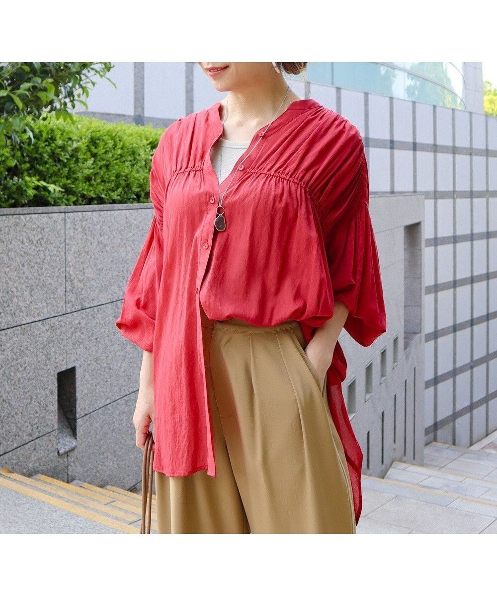 【クラフトスタンダードブティック/CRAFT STANDARD BOUTIQUE】のヴィンテージボイルシャーリングチュニック インテリア・キッズ・メンズ・レディースファッション・服の通販 founy(ファニー) 　ファッション　Fashion　レディースファッション　Fashion for Women　ワンピース　Dresses　チュニック　Tunic Tops & Dresses　春　Spring　シャーリング　Shirring, Ruched　スキッパー　Skipper, Open Collar　ダウン　Down, Puffer　チュニック　Tunic, Long Top　フェミニン　Feminine, Girly　フォルム　Silhouette, Form　フレア　Flare, Flared　ヘムライン　Hemline, Bottom Cut　ポケット　Pocket, Pocket Detail　S/S・春夏　SS, Spring/Summer, Warm Season　夏　Summer　2025年　2025　2025春夏・S/S　Spring/Summer 2025 SS25　Red|ID: prp329100004503913 ipo3291000000032332676