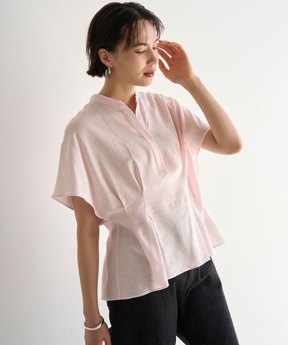 【アンフィーロ 自由区/UNFILO】の【洗える】リネンレーヨン タックブラウス 人気、トレンドファッション・服の通販 founy(ファニー) 　ファッション　Fashion　レディースファッション　Fashion for Women　トップス・カットソー　Cut & Sew Tops　シャツ・ブラウス・オフィスカジュアル　Elegant Blouses & Button-Ups　春　Spring　洗える　Machine Washable　シェイプ　Shape, Slim Fit　シルク　Silk, 100% Silk　デニム　Denim, Jeans Material　リネン　Linen, Linen Fabric　ワイド　Wide, Wide Fit　S/S・春夏　SS, Spring/Summer, Warm Season　夏　Summer　 other-1|ID: prp329100004503917 ipo3291000000032537969