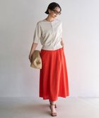 【アンフィーロ 自由区/UNFILO】の【洗える】リネンレーヨン セミフレアスカート オレンジ|ID: prp329100004503919 ipo3291000000031910318