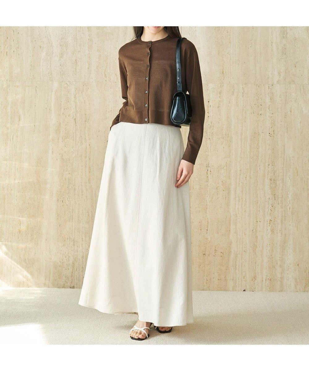 【アンフィーロ 自由区/UNFILO】のリネンレーヨン セミフレアスカート インテリア・キッズ・メンズ・レディースファッション・服の通販 founy(ファニー) 　ファッション　Fashion　レディースファッション　Fashion for Women　スカート　Skirts　Aライン・フレアスカート　A-Line & Flared Skirts　おすすめ　Recommended / Our Picks　ギャザー　Gathered, Ruffled　シルク　Silk, 100% Silk　フレア　Flare, Flared　リネン　Linen, Linen Fabric　エレガント 上品　Elegant　夏　Summer　春　Spring　S/S・春夏　SS, Spring/Summer, Warm Season　ベージュ|ID: prp329100004503919 ipo3291000000035569136