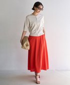 【アンフィーロ 自由区/UNFILO】のリネンレーヨン セミフレアスカート オレンジ|ID: prp329100004503919 ipo3291000000035569138