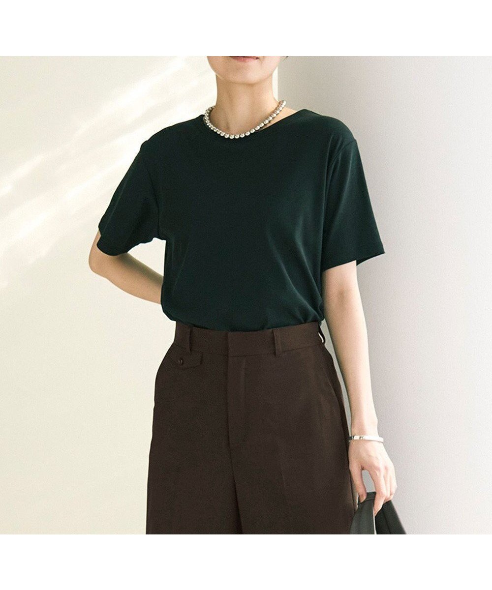 【アンフィーロ 自由区/UNFILO】のドライタッチフライス ハーフスリーブT 人気、トレンドファッション・服の通販 founy(ファニー) ファッション Fashion レディースファッション Fashion for Women トップス・カットソー Cut & Sew Tops シャツ・ブラウス・オフィスカジュアル Elegant Blouses & Button-Ups ロングTシャツ・Tシャツ Longline T-Shirts & Tees カットソー・ベーシックTシャツ Cut-and-Sewn Tops / Stretch Tees & Basics 春 Spring カットソー Cut and Sewn Top ストレッチ Stretch, Stretchy Fabric スリーブ Sleeve, Long Sleeve / Short Sleeve ハーフ Half, Half-Length バランス Balance, Style Balance ボトム Bottoms, Lower Wear S/S・春夏 SS, Spring/Summer, Warm Season 夏 Summer other-1|ID: prp329100004503927 ipo3291000000033568498