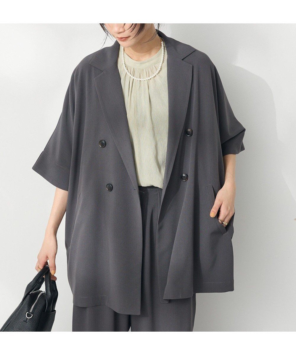【クラフトスタンダードブティック/CRAFT STANDARD BOUTIQUE】の半袖テーラードジャケット 人気、トレンドファッション・服の通販 founy(ファニー) 　ファッション　Fashion　レディースファッション　WOMEN　アウター　Coat Outerwear　ジャケット　Jackets　テーラードジャケット　Tailored Jackets　ジャケット　Jacket　とろみ　Thickness　フロント　Front　ポケット　Pocket　半袖　Short Sleeve　ロング　Long　おすすめ　Recommend　2025年　2025　2025春夏・S/S　Ss,Spring/Summer,2025　 other-1|ID: prp329100004503937 ipo3291000000032142114