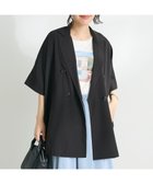 【クラフトスタンダードブティック/CRAFT STANDARD BOUTIQUE】の半袖テーラードジャケット 人気、トレンドファッション・服の通販 founy(ファニー) ファッション Fashion レディースファッション WOMEN アウター Coat Outerwear ジャケット Jackets テーラードジャケット Tailored Jackets ジャケット Jacket とろみ Thickness フロント Front ポケット Pocket 半袖 Short Sleeve ロング Long おすすめ Recommend 2025年 2025 2025春夏・S/S Ss,Spring/Summer,2025 thumbnail Black|ID: prp329100004503937 ipo3291000000032142117