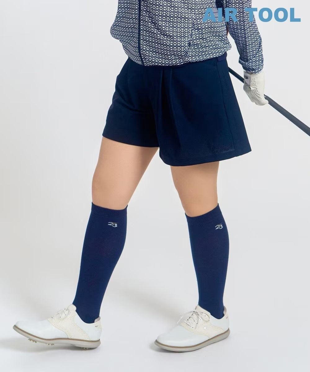 【23区 ゴルフ/NIJYUSANKU GOLF】の着用動画あり【辻梨恵プロ着用】機能に優れた新素材「AIR TOOL」キュロットショーツ インテリア・キッズ・メンズ・レディースファッション・服の通販 founy(ファニー) 　ファッション　Fashion　レディースファッション　Fashion for Women　スカート　Skirts　春　Spring　キュロット　Culottes, Wide Shorts　サマー　Summer, Summer Style　サークル　Circle, Round Design　ショーツ　Shorts, Short Pants　シンプル　Simple, Minimal　スポーツ　Sports, Activewear　セットアップ　Set-Up, Coordinated Outfit　フィット　Fit, Slim Fit　ポケット　Pocket, Pocket Detail　ポーチ　Pouch, Small Case　メッシュ　Mesh, Net Fabric　モックネック　Mock Neck, Short Turtleneck　ワンポイント　One Point, Statement Accent　S/S・春夏　SS, Spring/Summer, Warm Season　夏　Summer　旅行　Travel　エレガント 上品　Elegant　ビジネス 仕事 通勤　Business / Work / Commuting　ネイビー系|ID: prp329100004503950 ipo3291000000035525150