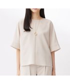 【自由区/JIYU-KU】の【セットアップ対応・接触冷感・UVカット・洗える】ライトリネンライク Tブラウス サンドベージュ|ID: prp329100004503962 ipo3291000000031829563