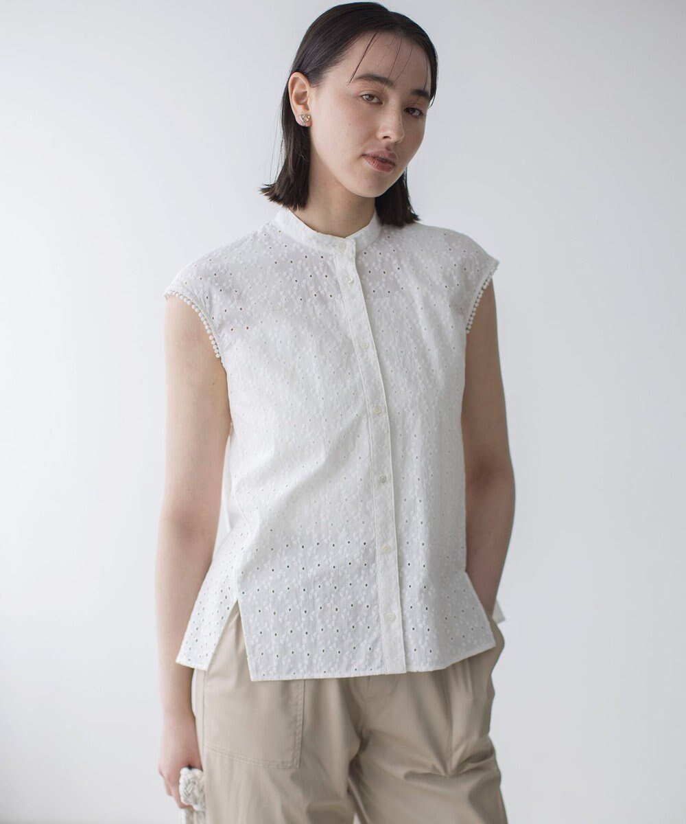 【組曲/KUMIKYOKU】のエンブロイダリーレースノースリーブ ブラウス 人気、トレンドファッション・服の通販 founy(ファニー) 　ファッション　Fashion　レディースファッション　Fashion for Women　トップス・カットソー　Cut & Sew Tops　キャミソール&ノースリーブ　Camisoles & Sleeveless Tops　シャツ・ブラウス・オフィスカジュアル　Elegant Blouses & Button-Ups　アイレット　Eyelet Lace　春　Spring　カットソー　Cut and Sewn Top　サロペット　Overalls, Salopette　ノースリーブ　Sleeveless, No-Sleeve　フラワー　Flower, Floral　フリル　Frill, Ruffle　モチーフ　Motif, Design Theme　レース　Lace, Lace Fabric　S/S・春夏　SS, Spring/Summer, Warm Season　おすすめ　Recommended / Our Picks　夏　Summer　エレガント 上品　Elegant　 other-1|ID: prp329100004503971 ipo3291000000032766320