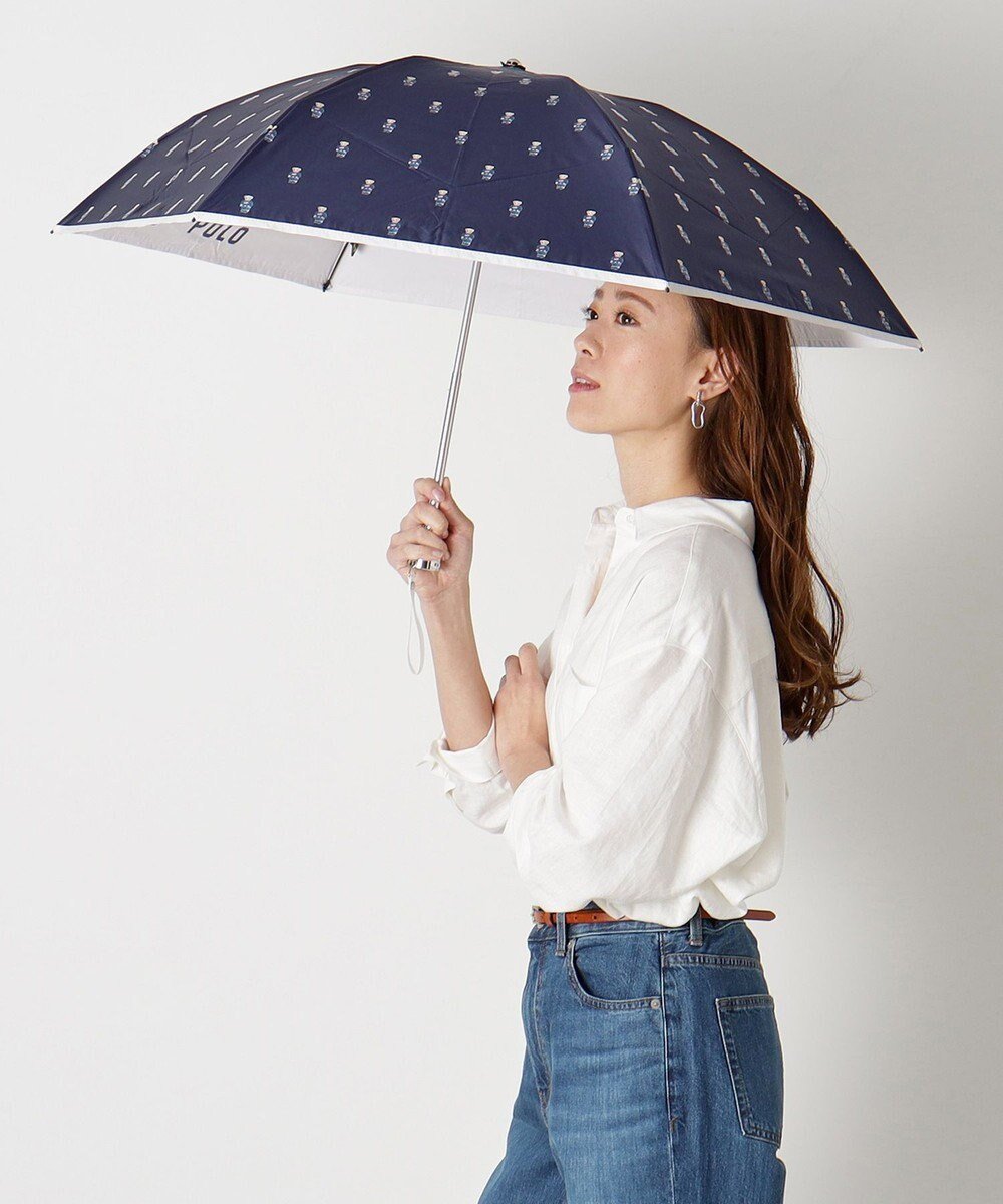 【ムーンバット/MOONBAT】のPOLO RALPH LAUREN 遮光 晴雨兼用 折りたたみ日傘 裏カラー PORO BEAR ポロベア インテリア・キッズ・メンズ・レディースファッション・服の通販 founy(ファニー) 　ファッション　Fashion　レディースファッション　WOMEN　傘 / レイングッズ　Umbrellas/Rainwear　アイビー　Ivy　コンパクト　Compact　傘　Umbrella　軽量　Lightweight　スタイリッシュ　Stylish　ニューヨーク　New York　人気　Popularity　日傘　Parasol　ネイビー&ベアPt×オフ|ID: prp329100004504010 ipo3291000000031828913