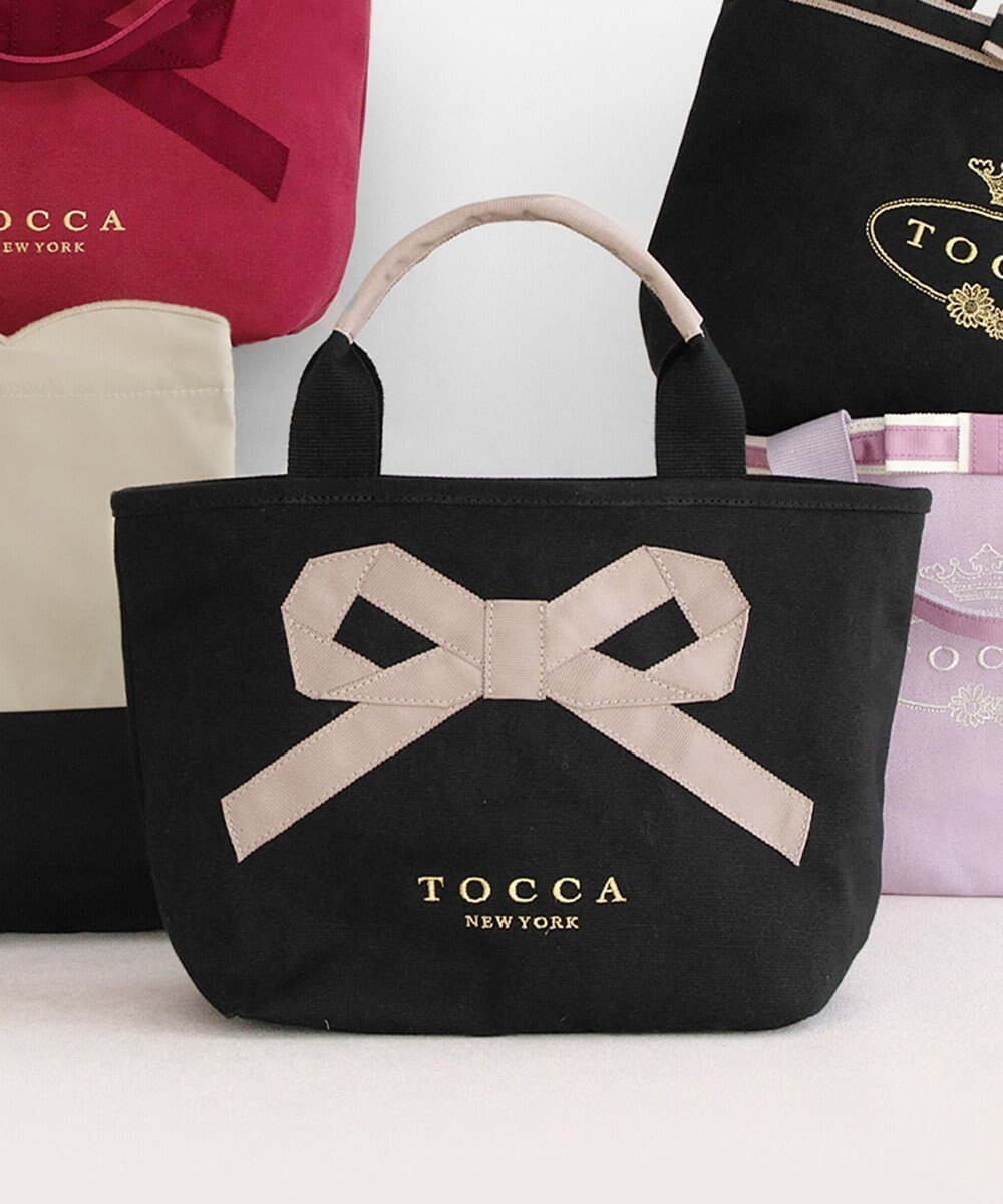 【トッカ/TOCCA】のMEMORIES OF TOCCA CANVAS TOTE トートバッグ インテリア・キッズ・メンズ・レディースファッション・服の通販 founy(ファニー) 　ファッション　Fashion　レディースファッション　Fashion for Women　バッグ　Bags　冬　Winter / This Winter　カラフル　Colorful Design　フェミニン　Feminine, Girly　ポケット　Pocket, Pocket Detail　モチーフ　Motif, Design Theme　リボン　Ribbon, Bow　人気　Popular, Best Seller　A/W・秋冬　Autumn/Winter　財布　Wallet, Purse　ビジネス 仕事 通勤　Business / Work / Commuting　ブラック系5|ID: prp329100004504041 ipo3291000000032119205