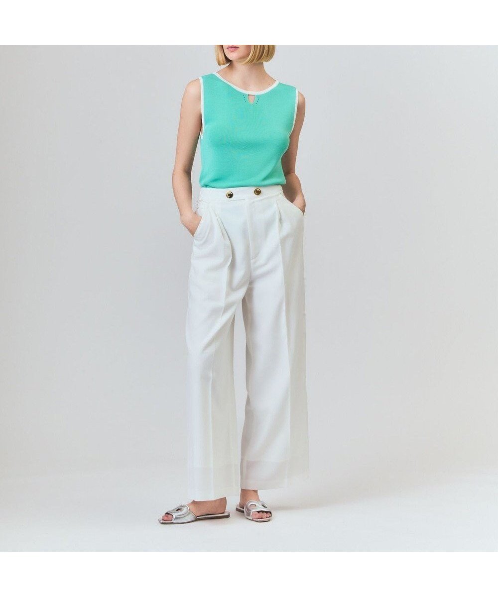 【グレース コンチネンタル/GRACE CONTINENTAL】のマリンワイドパンツ 人気、トレンドファッション・服の通販 founy(ファニー) 　ファッション　Fashion　レディースファッション　Fashion for Women　パンツ　Pants & Trousers　イエロー　Yellow　春　Spring　スマート　Smart, Elegant　センター　Center, Center Line　トレンド　Trend, Trending Now　ボーダー　Border, Stripe　メタル　Metal, Metal Parts　リラックス　Relax, Relaxed Fit　ルーズ　Loose, Oversized　ワイド　Wide, Wide Fit　S/S・春夏　SS, Spring/Summer, Warm Season　再入荷　Restock / Back in Stock　夏　Summer　 other-1|ID: prp329100004504047 ipo3291000000033388572