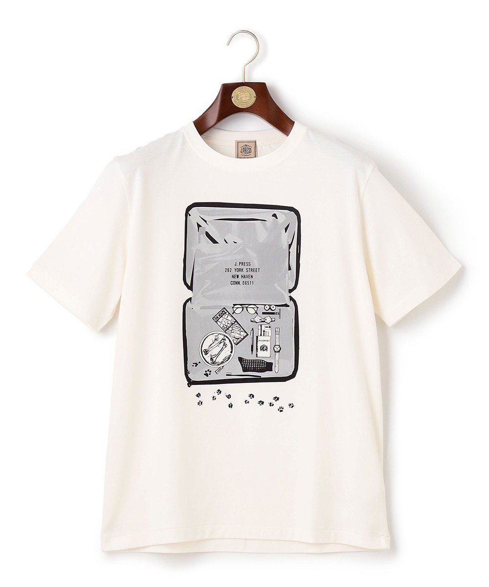 【ジェイ プレス/J.PRESS / MEN】の【WEB限定】グラフィック Tシャツ インテリア・キッズ・メンズ・レディースファッション・服の通販 founy(ファニー) 　ファッション　Fashion　メンズファッション　Men's Style Online　トップス・カットソー　Tops/Tshirt/Men　シャツ　Shirts　カットソー　Cut And Sew　グラフィック　Graphic　ジャケット　Jacket　スーツケース キャリーケース　Suitcase　フィット　Fit　メンズ　Mens　モチーフ　Motif　レギュラー　Regular　夏　Summer　旅行　Travel　春　Spring　S/S・春夏　Ss・Spring/Summer　ホワイト系|ID: prp329100004504641 ipo3291000000032685672