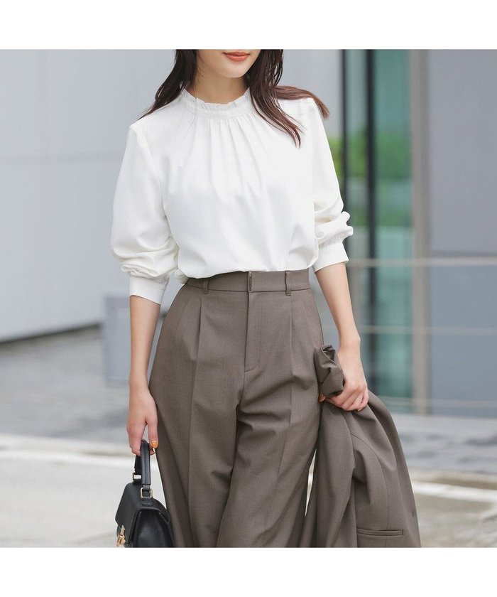 【エニィ スィス/any SiS】のフリルネックスタンド ブラウス インテリア・キッズ・メンズ・レディースファッション・服の通販 founy(ファニー) https://founy.com/ ファッション Fashion レディースファッション Fashion for Women トップス・カットソー Cut & Sew Tops シャツ・ブラウス・オフィスカジュアル Elegant Blouses & Button-Ups インナー Innerwear カーディガン Cardigan, Knitwear ジョーゼット Georgette, Semi-Sheer Fabric スリット Slit, Slit Detail トレンド Trend, Trending Now 定番 Standard, Basic Item 人気 Popular, Best Seller フリル Frill, Ruffle A/W・秋冬 Autumn/Winter おすすめ Recommended / Our Picks エレガント 上品 Elegant 新作・新入荷 New Arrivals / New In ビジネス 仕事 通勤 Business / Work / Commuting |ID: prp329100004504674 ipo3291000000033819213