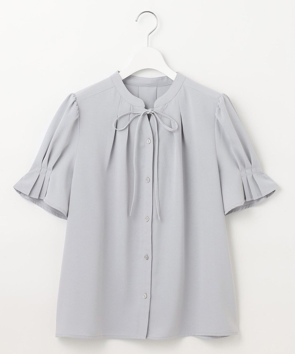 【フェルゥ/Feroux】の【洗える】リボンスキッパー ブラウス インテリア・キッズ・メンズ・レディースファッション・服の通販 founy(ファニー) 　ファッション　Fashion　レディースファッション　WOMEN　トップス・カットソー　Tops/Tshirt　シャツ/ブラウス　Shirts/Blouses　おすすめ　Recommend　カーディガン　Cardigan　スキッパー　Skipper　セレモニー　Ceremony　ティアードスカート　Tiered Skirt　フェミニン　Feminine　リボン　Ribbon　エレガント 上品　Elegant　ビジネス 仕事 通勤　Business　夏　Summer　春　Spring　S/S・春夏　Ss・Spring/Summer　洗える　Washable　スカイブルー系|ID: prp329100004504723 ipo3291000000031793373