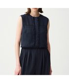 【アンクレイヴ/uncrave】の【UVケア】リネンライクツイル ジレブラウス ネイビーストライプ|ID: prp329100004504945 ipo3291000000031994332