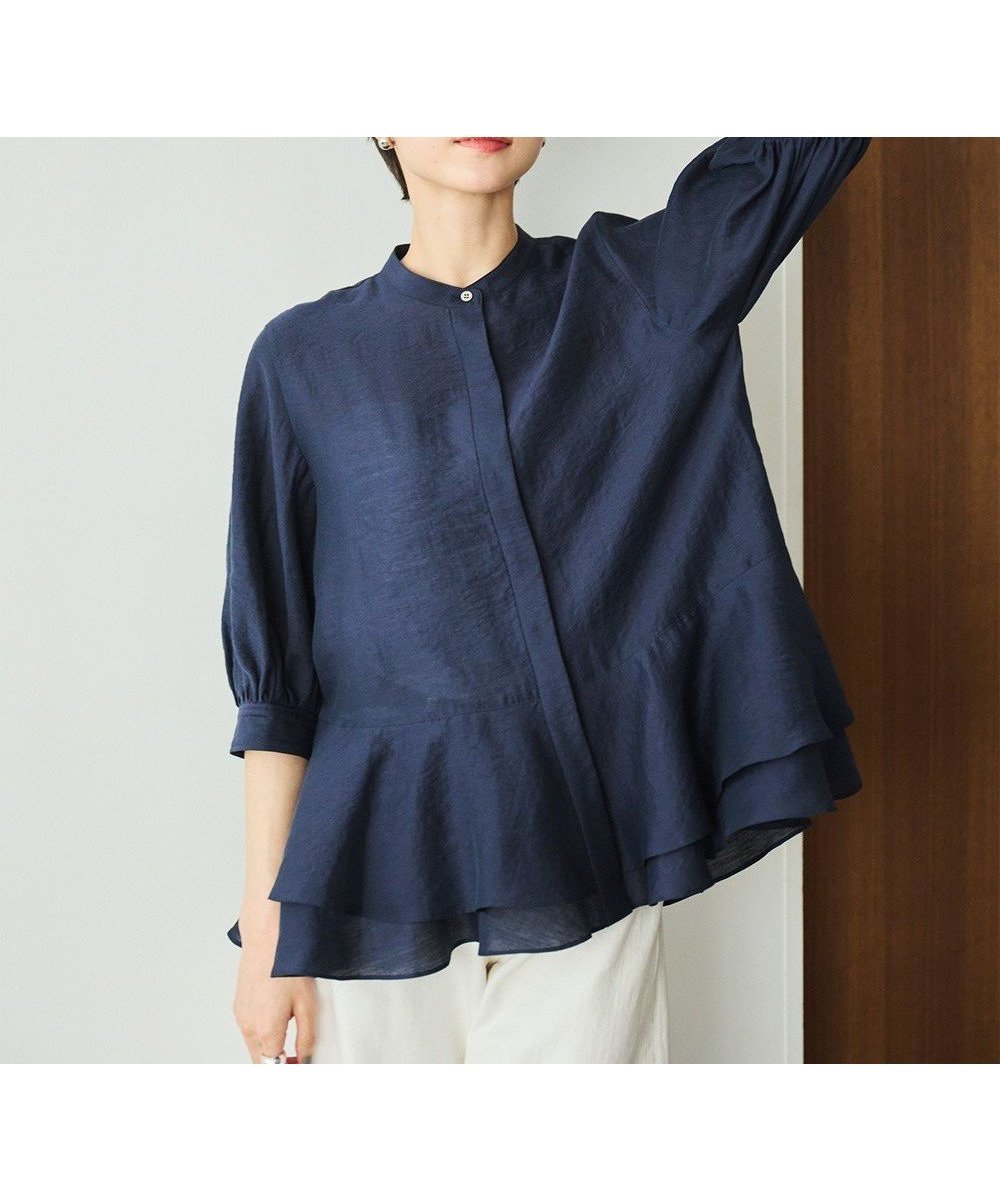 【ハッシュニュアンス/#Newans】の【洗える】ダブルフリルヘムシアーシャツ 人気、トレンドファッション・服の通販 founy(ファニー) ファッション Fashion レディースファッション Fashion for Women トップス・カットソー Cut & Sew Tops シャツ・ブラウス・オフィスカジュアル Elegant Blouses & Button-Ups シンプル Simple, Minimal ジャケット Jacket, Outerwear スリーブ Sleeve, Long Sleeve / Short Sleeve フリル Frill, Ruffle エレガント 上品 Elegant 夏 Summer 春 Spring S/S・春夏 SS, Spring/Summer, Warm Season 洗える Machine Washable other-1|ID: prp329100004504969 ipo3291000000033583589