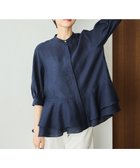 【ハッシュニュアンス/#Newans】の【洗える】ダブルフリルヘムシアーシャツ ネイビー|ID: prp329100004504969 ipo3291000000033583591