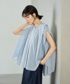 【ハッシュニュアンス/#Newans】の【金子綾さんインスタライブご紹介アイテム】マルチストライプノースリーブシャツ ライトブルーストライプ|ID: prp329100004504976 ipo3291000000032249236
