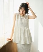 【ハッシュニュアンス/#Newans】の【金子綾さんインスタライブご紹介アイテム】(セットアップ可能)ふくれジャガード ペプラムブラウス ホワイト|ID: prp329100004504989 ipo3291000000033300111