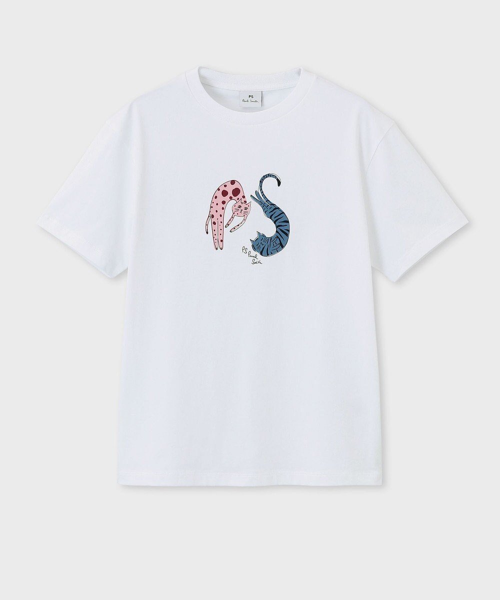 【ポール スミス/Paul Smith】のPSアニマル 半袖Tシャツ インテリア・キッズ・メンズ・レディースファッション・服の通販 founy(ファニー) 　ファッション　Fashion　レディースファッション　WOMEN　トップス・カットソー　Tops/Tshirt　シャツ/ブラウス　Shirts/Blouses　ロング / Tシャツ　T-Shirts　カットソー　Cut and Sewn　アニマル　Animal　カットソー　Cut And Sew　ドット　Dot　リラックス　Relax　ワーク　Work　半袖　Short Sleeve　夏　Summer　S/S・春夏　Ss・Spring/Summer　猫　Cat　A/W・秋冬　Aw・Autumn/Winter・Fw・Fall-Winter　ホワイト|ID: prp329100004505051 ipo3291000000031795800