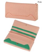 【ツモリチサト キャリー/tsumori chisato CARRY】のエンボスメッシュ かぶせ 長財布 ねこステッチ ピンク|ID: prp329100004505056 ipo3291000000032593739