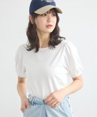 【アースミュージックアンドエコロジー/earth music&ecology】のロゴプレート付きパフスリーブプルオーバー White|ID: prp329100004505068 ipo3291000000031795910