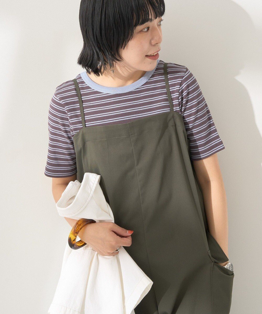 【アメリカンホリック/AMERICAN HOLIC】のリブ 5分袖トップス インテリア・キッズ・メンズ・レディースファッション・服の通販 founy(ファニー) 　ファッション　Fashion　レディースファッション　Fashion for Women　トップス・カットソー　Cut & Sew Tops　シャツ・ブラウス・オフィスカジュアル　Elegant Blouses & Button-Ups　ロングTシャツ・Tシャツ　Longline T-Shirts & Tees　カットソー・ベーシックTシャツ　Cut-and-Sewn Tops / Stretch Tees & Basics　アメリカン　American Style　インナー　Innerwear　春　Spring　カットソー　Cut and Sewn Top　キャミワンピース　Cami Dress, Slip Dress　コンパクト　Compact, Small Size　スタイリッシュ　Stylish, Fashionable　トレンド　Trend, Trending Now　フィット　Fit, Slim Fit　ベーシック　Basic, Essential　ボーダー　Border, Stripe　ポケット　Pocket, Pocket Detail　羽織　Haori, Light Jacket　無地　Plain, Solid Color　S/S・春夏　SS, Spring/Summer, Warm Season　再入荷　Restock / Back in Stock　おすすめ　Recommended / Our Picks　夏　Summer　Charcoal Gray|ID: prp329100004505136 ipo3291000000033149356