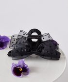 【メゾンドフルール/Maison de FLEUR】のドットチュールリボンバンスクリップ Black|ID: prp329100004505158 ipo3291000000031796449