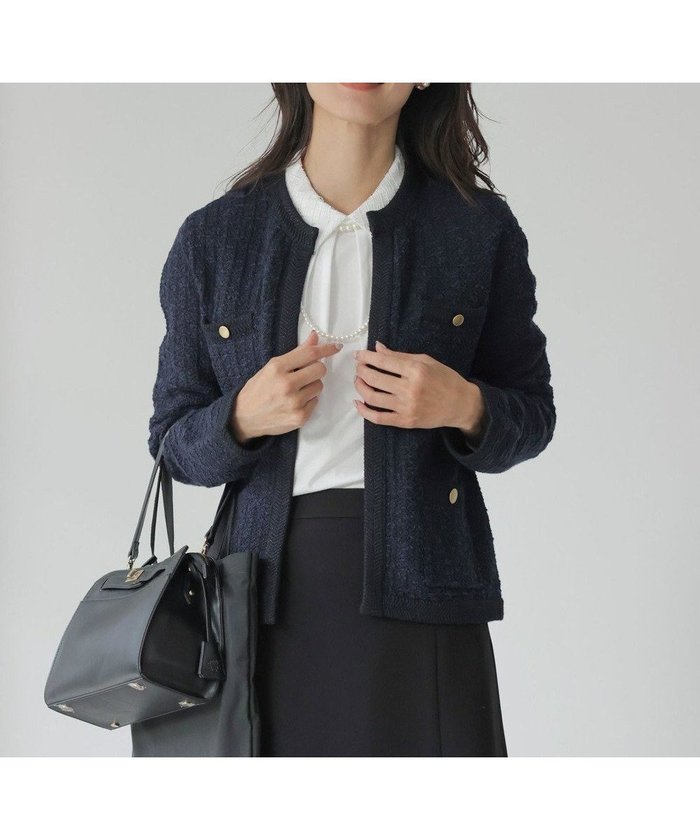 【ジェイ プレス/J.PRESS】のTWEED ニット ジャケット インテリア・キッズ・メンズ・レディースファッション・服の通販 founy(ファニー) https://founy.com/ ファッション Fashion レディースファッション Fashion for Women アウター Coat / Outerwear Collection レディースジャケット・軽アウター Jackets ノーカラージャケット / シンプル上品コーデ Collarless Jackets エレガント 上品 Elegant クラシカル Classical, Vintage-Inspired ショート Short, Short Length ジャケット Jacket, Outerwear ストレート Straight, Straight Cut セレモニー Ceremony ツイード Twill, Twill Weave トリミング Trimming, Decorative Edge バランス Balance, Style Balance ミックス Mix, Mixed Style メタル Metal, Metal Parts 冬 Winter / This Winter A/W・秋冬 Autumn/Winter |ID: prp329100004506195 ipo3291000000033640948