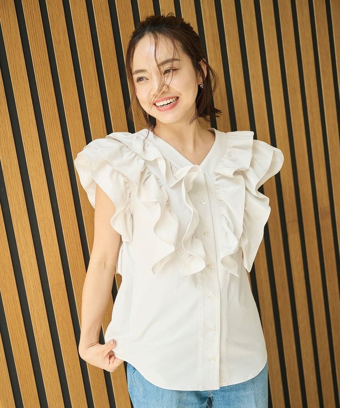 【ハッシュニュアンス/#Newans】の〈春名亜美さんコラボ〉【大人気オールインワンのブラウスが登場!】ラッフルフリルブラウス インテリア・キッズ・メンズ・レディースファッション・服の通販 founy(ファニー) https://founy.com/ ファッション Fashion レディースファッション WOMEN トップス・カットソー Tops/Tshirt シャツ/ブラウス Shirts/Blouses ワンピース Dress オールインワン ワンピース All In One Dress 春 Spring コラボ Collaboration 吸水 Water Absorption ノースリーブ No Sleeve フリル Frills S/S・春夏 Ss・Spring/Summer 夏 Summer エレガント 上品 Elegant |ID: prp329100004506258 ipo3291000000031886495
