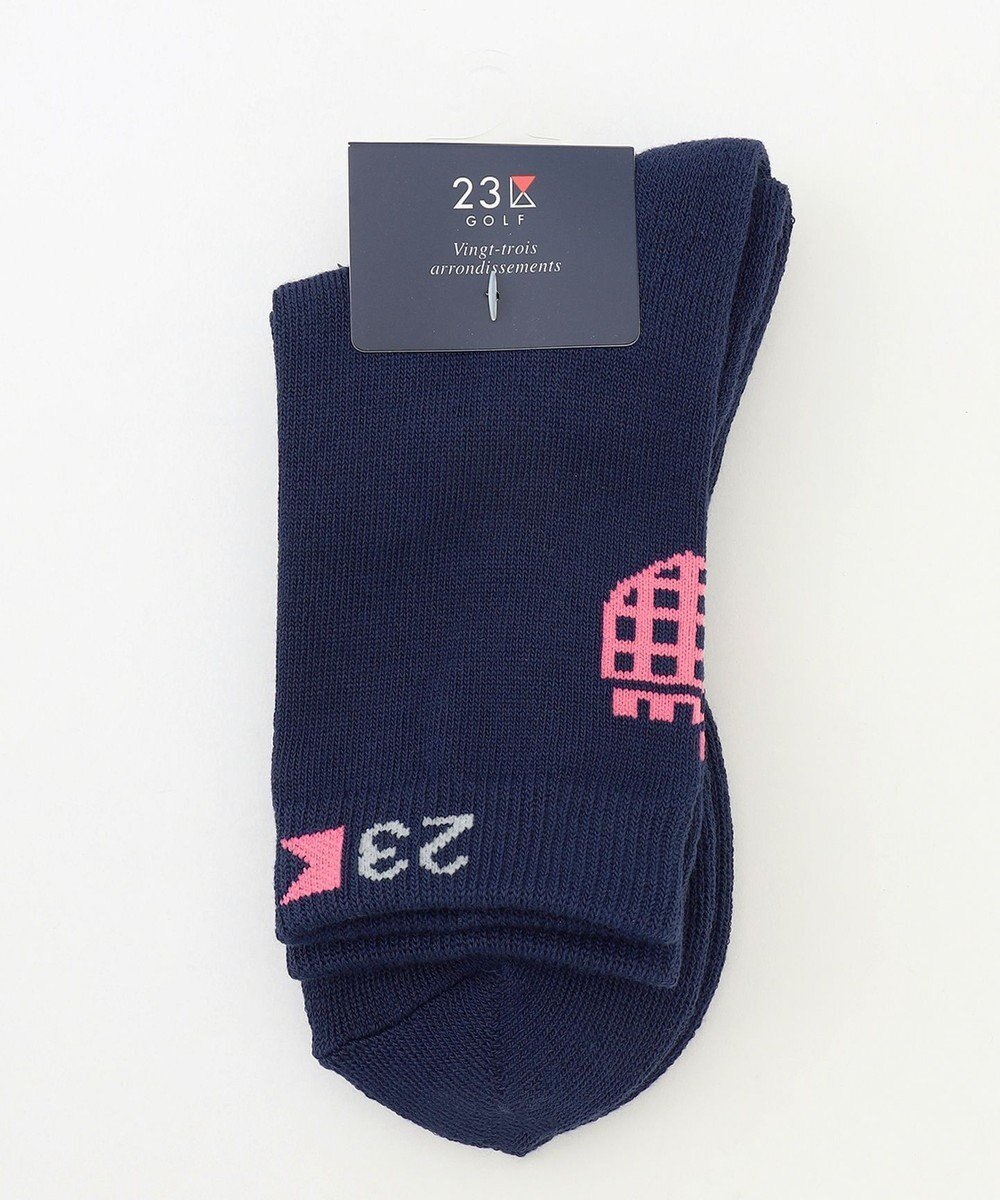 【23区 ゴルフ/NIJYUSANKU GOLF】の【WOMEN】レギュラーソックス インテリア・キッズ・メンズ・レディースファッション・服の通販 founy(ファニー) 　ファッション　Fashion　レディースファッション　WOMEN　ソックス　Socks　レッグウェア　Legwear　ゴルフ　Golf　クッション　Cushion　ソックス　Socks　モチーフ　Motif　レギュラー　Regular　今季　This Season　ネイビー系|ID: prp329100004506543 ipo3291000000031810675