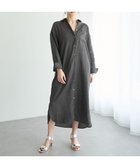 【イェッカ ヴェッカ/YECCA VECCA】の2wayフレンチリネンロングシャツワンピース Charcoal Gray|ID: prp329100004506663 ipo3291000000031811709