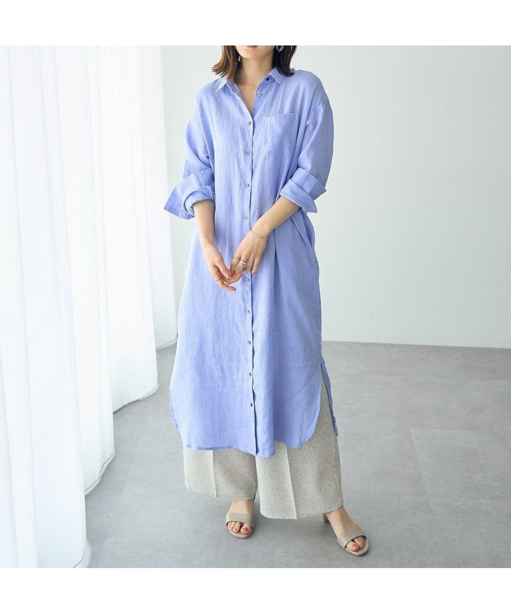【イェッカ ヴェッカ/YECCA VECCA】の2wayフレンチリネンロングシャツワンピース インテリア・キッズ・メンズ・レディースファッション・服の通販 founy(ファニー) 　ファッション　Fashion　レディースファッション　Ladies' Fashion Online　ワンピース　Dress　シャツワンピース　Shirt Dresses　おすすめ　Recommend　フレンチ　French　ポケット　Pocket　リネン　Linen　エレガント 上品　Elegant　夏　Summer　春　Spring　S/S・春夏　Ss・Spring/Summer　Lavender|ID: prp329100004506663 ipo3291000000032646181