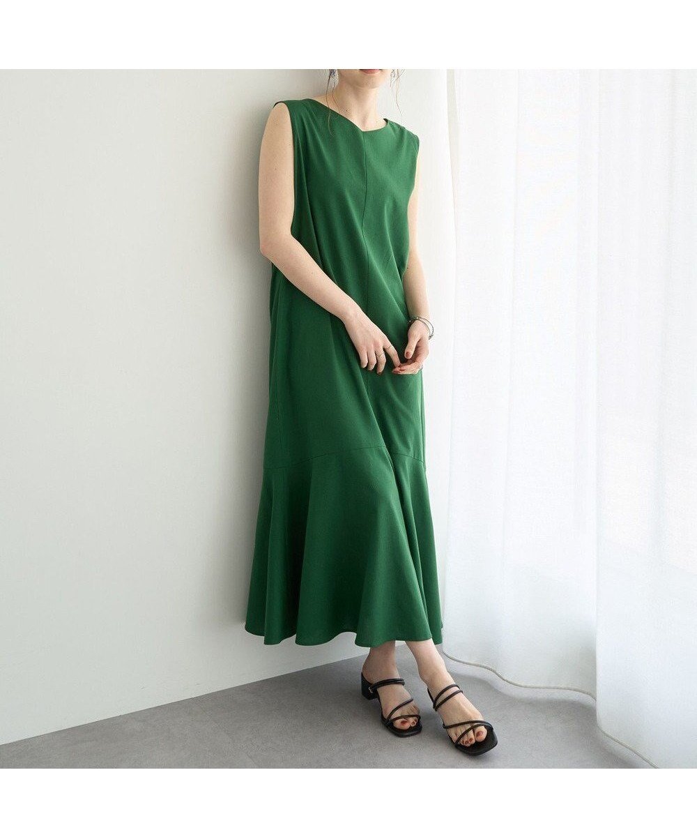 【イェッカ ヴェッカ/YECCA VECCA】のレーヨン麻レースアップワンピース インテリア・キッズ・メンズ・レディースファッション・服の通販 founy(ファニー) 　ファッション　Fashion　レディースファッション　WOMEN　ワンピース　Dress　コンシャス　Conscious　シンプル　Simple　スリーブ　Sleeve　ポケット　Pocket　マーメイド　Mermaid　メタル　Metal　ロング　Long　夏　Summer　春　Spring　S/S・春夏　Ss・Spring/Summer　Green|ID: prp329100004506667 ipo3291000000031811732