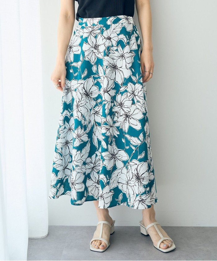 【イェッカ ヴェッカ/YECCA VECCA】のリネンライク大花柄フレアスカート インテリア・キッズ・メンズ・レディースファッション・服の通販 founy(ファニー) https://founy.com/ ファッション Fashion レディースファッション WOMEN スカート Skirt Aライン/フレアスカート Flared A-Line Skirts シンプル Simple フレア Flare プリント Print ポケット Pocket エレガント 上品 Elegant 夏 Summer 日本製 Made In Japan 春 Spring S/S・春夏 Ss・Spring/Summer |ID: prp329100004506679 ipo3291000000031907072