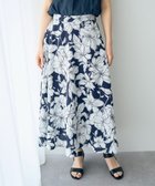 【イェッカ ヴェッカ/YECCA VECCA】のリネンライク大花柄フレアスカート Navy|ID: prp329100004506679 ipo3291000000031907076