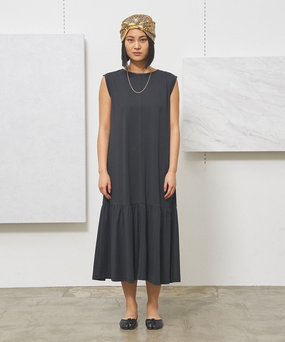【ジェイプレスヨークストリート/J.PRESS YORK STREET】の【WOMEN】フレアギャザー ワンピース インテリア・キッズ・メンズ・レディースファッション・服の通販 founy(ファニー) 　ファッション　Fashion　レディースファッション　Ladies' Fashion Online　ワンピース　Dress　アクセサリー　Accessories　春　Spring　カットソー　Cut And Sew　ギャザー　Gather　サンダル　Sandals　シンプル　Simple　スニーカー　Sneakers　スリット　Slit　ドレープ　Drape　ネックレス　Necklace　バングル　Bangle　フレア　Flare　楽ちん　Easy　S/S・春夏　Ss・Spring/Summer　おすすめ　Recommend　夏　Summer　ブラック系|ID: prp329100004506715 ipo3291000000032081160