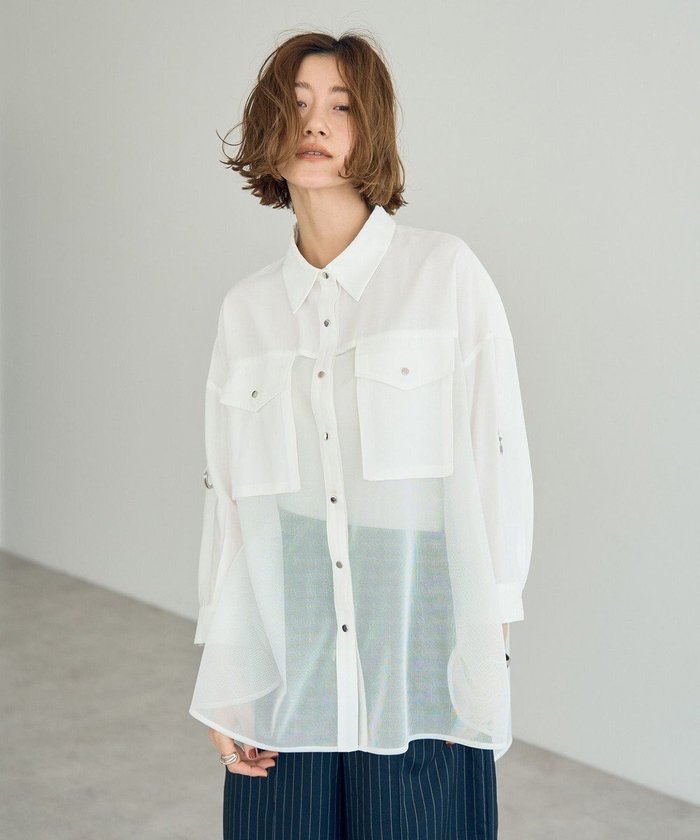 【イェッカ ヴェッカ/YECCA VECCA】のメッシュMIXデザインシャツ インテリア・キッズ・メンズ・レディースファッション・服の通販 founy(ファニー) https://founy.com/ ファッション Fashion レディースファッション Ladies' Fashion Online トップス・カットソー Tops/Tshirt シャツ/ブラウス Shirts/Blouses クール Cool フラップ Flap フロント Front ポケット Pocket メタル Metal メッシュ Mesh エレガント 上品 Elegant 夏 Summer 春 Spring S/S・春夏 Ss・Spring/Summer |ID: prp329100004506736 ipo3291000000032592523
