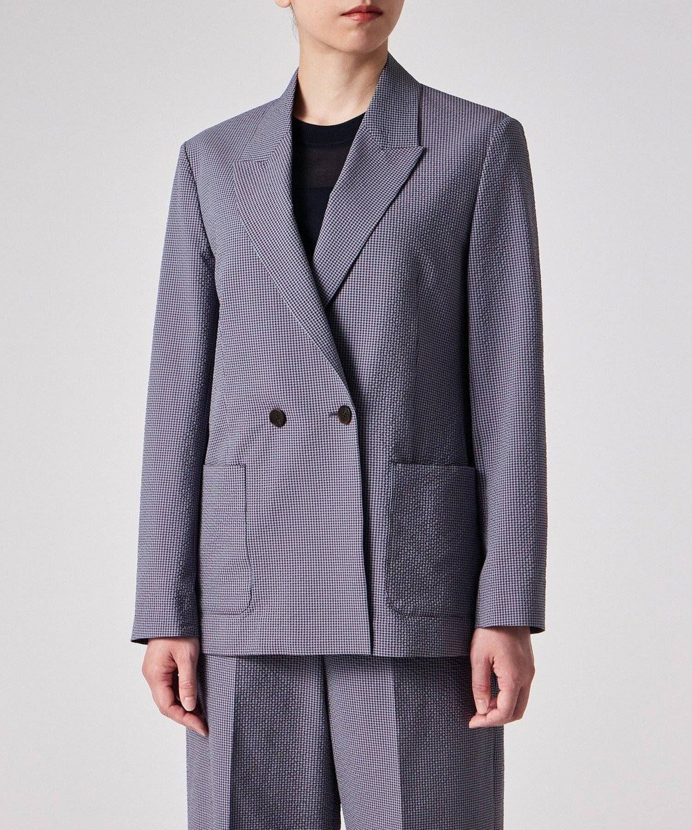【ポール スミス/Paul Smith】の【洗える】シアサッカー ダブルジャケット インテリア・キッズ・メンズ・レディースファッション・服の通販 founy(ファニー) 　ファッション　Fashion　レディースファッション　Fashion for Women　アウター　Coat / Outerwear Collection　レディースジャケット・軽アウター　Jackets　テーラードジャケット / 通勤・きれいめスタイル　Tailored Jackets & Blazers　おすすめ　Recommended / Our Picks　ジャケット　Jacket, Outerwear　セットアップ　Set-Up, Coordinated Outfit　ダブル　Double, Double-Breasted　ボックス　Boxy, Box Shape　夏　Summer　S/S・春夏　SS, Spring/Summer, Warm Season　洗える　Machine Washable　A/W・秋冬　Autumn/Winter　軽量　Lightweight, Ultra Light　グレイッシュブルー|ID: prp329100004506774 ipo3291000000033088876