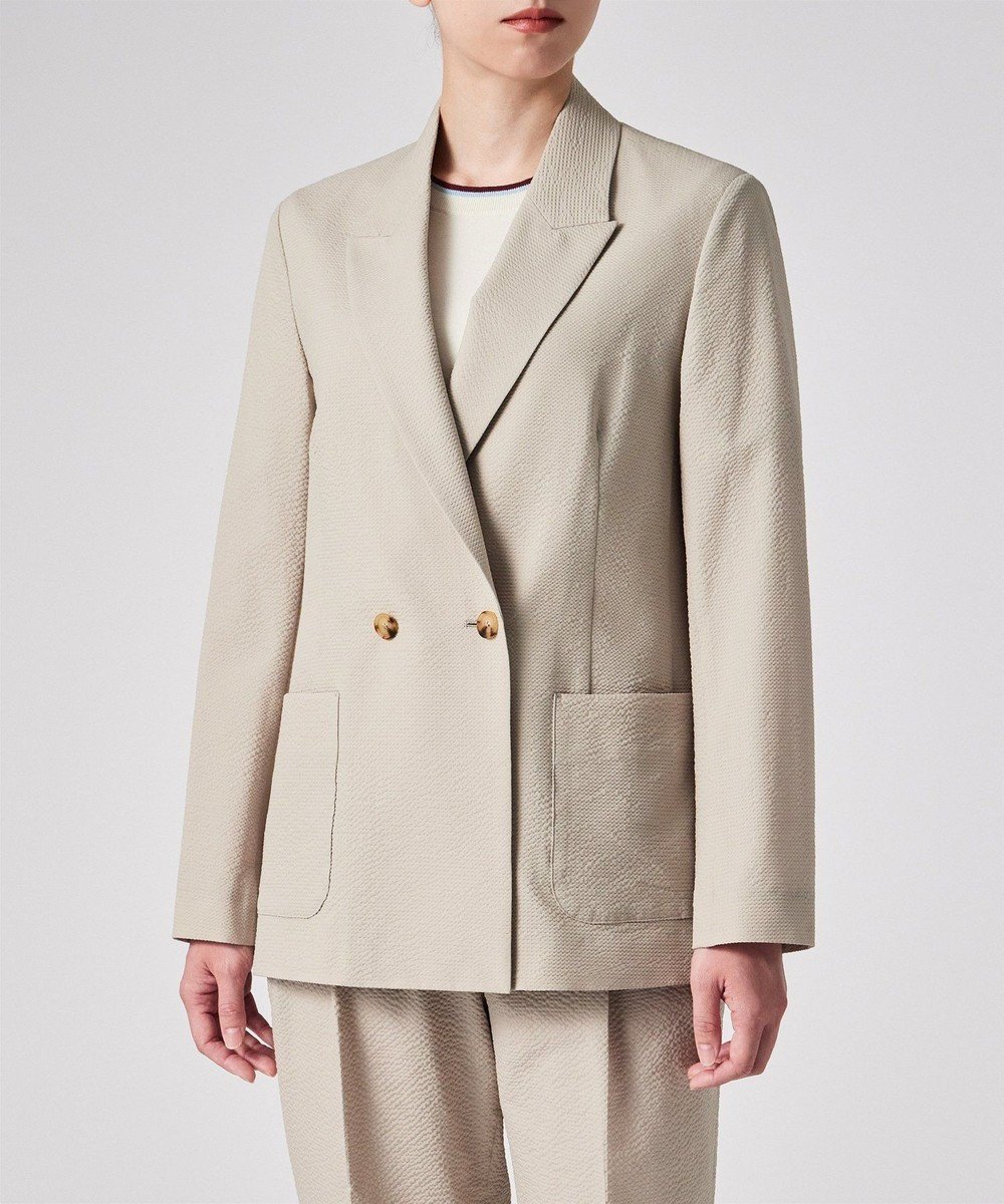 【ポール スミス/Paul Smith】の【洗える】シアサッカー ダブルジャケット インテリア・キッズ・メンズ・レディースファッション・服の通販 founy(ファニー) 　ファッション　Fashion　レディースファッション　Fashion for Women　アウター　Coat / Outerwear Collection　レディースジャケット・軽アウター　Jackets　テーラードジャケット / 通勤・きれいめスタイル　Tailored Jackets & Blazers　おすすめ　Recommended / Our Picks　ジャケット　Jacket, Outerwear　セットアップ　Set-Up, Coordinated Outfit　ダブル　Double, Double-Breasted　ボックス　Boxy, Box Shape　夏　Summer　S/S・春夏　SS, Spring/Summer, Warm Season　洗える　Machine Washable　A/W・秋冬　Autumn/Winter　軽量　Lightweight, Ultra Light　ベージュ|ID: prp329100004506774 ipo3291000000033088880